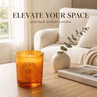 Bougie parfumée en verre transparent orange, boîte cadeau, mèche en coton unique, cire de soja, bougie aromatique pour la maison, cadeau de mariage, cadeau d'anniversaire