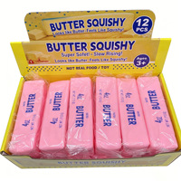 Jouet à presser en forme de bâtonnets de beurre fraise rose, mignon, en TPR, doux au toucher, jouet de décompression à remontée lente, idéal pour un cadeau