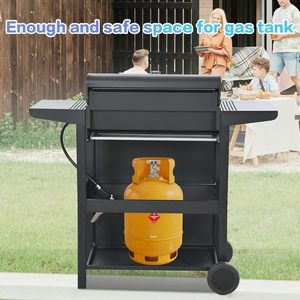 Parrilla de gas butano negra de 4 quemadores con dispositivo de seguridad contra llamas para exteriores, ideal para barbacoas y fiestas. - Product Image 6