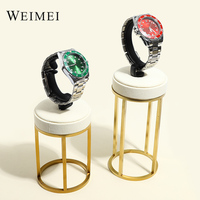 WEIMEI OEM Tela de microfibra Soporte de exhibición de reloj de lujo Estante de exhibición de joyería de metal para escaparate de ventana