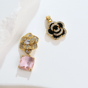 Bán buôn Brass Flower Charms Bộ sưu tập với Zircon men điểm nhấn tùy chỉnh quyến rũ đối với trang sức làm - Product Image 4