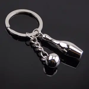 Tùy Chỉnh Thể Thao Bóng 3D Kim Loại Móc Chìa Khóa Bóng Rổ Cầu Lông Quần Vợt Bowling Bóng Bàn Keychain Mặt Dây Chuyền Quà Tặng Sáng Tạo Vòng Chìa Khóa