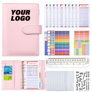 Wholesale Loose Leaf Pu Leather 6 <b>Ring</b> Planner 100 Envelope Savings Challenge A6 Budget <b>Binder</b> - Product Image 1