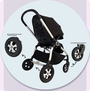 Poussette trotteur 3-en-1 avec siège auto <span class=keywords><strong>balancelle</strong></span> électrique, cadre pliable en alliage d'aluminium, capacité de charge 20 kg, livraison gratuite pour nouveau-nés - Product Image 6