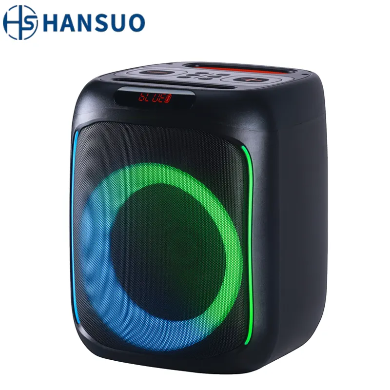 Hansuo ซับวูฟเฟอร์กลางแจ้งแบบพกพา karaokeaokeaudio TWS ลำโพงไร้สาย bocinas พร้อม HS-TS06C6A บลูทูธ