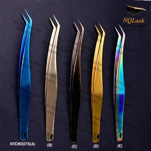 Pakistan Made Eyelash Extension Tweezers Manufacturer / <b>Rainbow</b> Color S Shape Eyelash Tweezers Eyebrow Divider Spring Scissors - Product Image 3