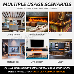 <span class=keywords><strong>Chimenea</strong></span> Eléctrica de Vapor de Agua 3D Empotrada de 1200, 1500 y 1800 mm con Control WIFI, Llama <span class=keywords><strong>Decorativa</strong></span> Artificial LED - Product Image 4