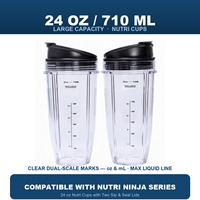 Nutri — gobelets avec deux couvercles Sip et joints, noir et blanc, 24 oz