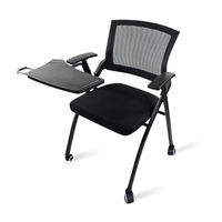 Chaise de formation pliable en maille, siège de réunion, avec tablette et fente pour écriture