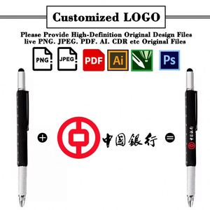 Stylos multifonctions avec logo personnalisé, stylos à bille promotionnels, cadeau personnalisé pour événement - Product Image 2