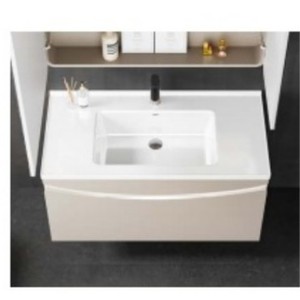 Mueble de Baño Suspendido de 1000 mm con Lavabo de Cerámica Integrado, Lavamanos Moderno - Product Image 3