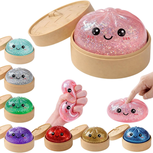 JITENG Boule anti-stress en forme de boulette de raviolis ou de pain vapeur farci, jouet à presser pour le stress, pour projets d'Halloween et jeux de farces - Product Image 4