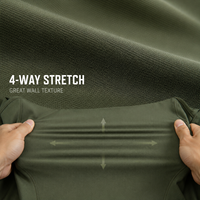 Chemise de combat formelle unie pour homme avec fermeture éclair 1/4, séchage rapide, performance extensible, haut d'entraînement, patchs de manches découpés au laser, sécurité extérieure