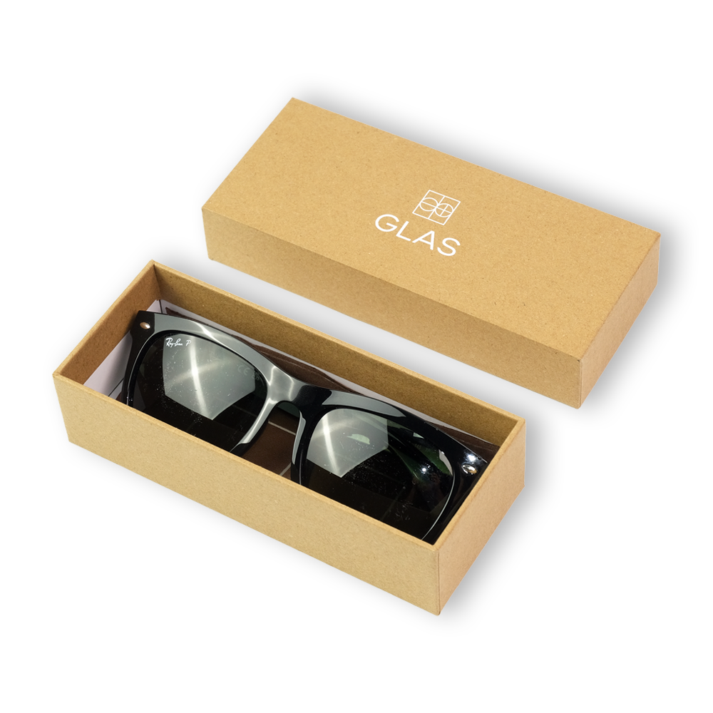 Custom Logo Lid And Base Nature Brown Kraft Paper Box 2mm Whole Recyclable Style Card Paper Cardboard Sunglasses Packaging Boxes