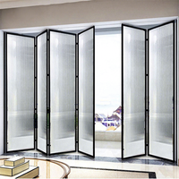 Porte pliante en aluminium, portes coulissantes pliables et étanches pour salon, balcon, cloison, entrée étroite, alliage d'aluminium