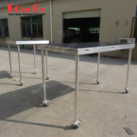 Plateforme de scène rétractable portable TourGo, installation rapide et facile, contreplaqué, quatre pieds