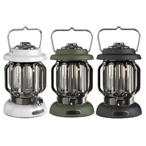 200LM outdoor Waterproof atmosphere lights 5000mAH power bank camping lamp usb Rechargeableretro lantern with CE