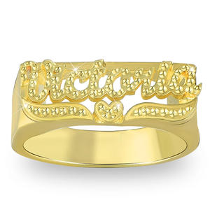 Duoying Love Logo Dominante Anillo de moda Chapado en cobre 18K Real Gold Car Flower Anillo de nombre personalizado - Product Image 4