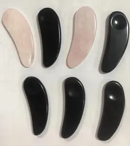 자연적인 비취 원석 Gua sha 널 아름다움 공구 눈 마사지 기계를 가진 얼굴 숟가락 눈 크림 숟가락