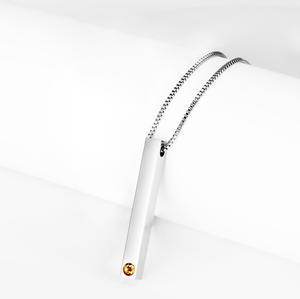 แฟชั่นหินวันเกิดโรแมนติกสแตนเลสของขวัญส่วนบุคคลบาร์ว่างเปล่าเครื่องประดับสร้อยคอ - Product Image 6