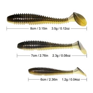 Señuelos de Pesca Biónicos de 7 Colores, con Cola en Forma de T, de Plástico, Suaves, Artificiales, para Pesca de Lubina - Product Image 3