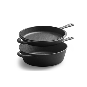 <span class=keywords><strong>Cocotte</strong></span> <span class=keywords><strong>en</strong></span> <span class=keywords><strong>fonte</strong></span> pré-assaisonnée antiadhésive de 26 cm avec longue poignée, compatible lave-vaisselle, pour usage domestique, <span class=keywords><strong>noire</strong></span>, gaz et induction - Product Image 4