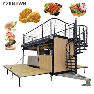 Camión de Comida de Dos Pisos, Carrito de Café de Lujo, Personalizable, Camión de Comida para Hot Dogs y Aperitivos con Escalera y Terraza Superior - Product Image 3