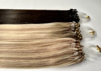Extensions de cheveux naturels Micro Links, cheveux russes blonds, résistantes à la chaleur, pour coiffeurs et propriétaires de salons