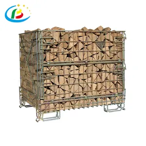 Warehouse Storage Collapsible Stackable Cargo Metal Steel Wire Crate Folding Steel Storage Cage