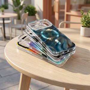 Custodia per telefono IMD Rainbow Gradient Laser trasparente per <span class=keywords><strong>iPhone</strong></span> 18 17 16 15 14 Pro Max, magnetica, anti-ingiallimento, colorata - Product Image 5