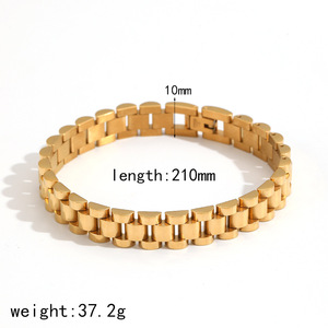 Nuevas pulseras gruesas nobles de moda para hombre, pulsera de reloj de moda de oro y plata, pareja de acero inoxidable, resistente al agua, joyería que no se decolora - Product Image 5