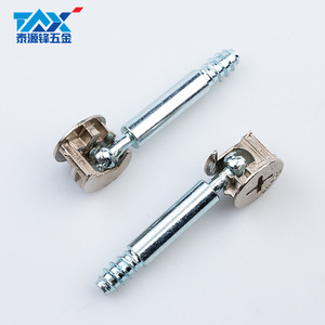 TAX 2 In 1 Connector M6x44 Zinc Plated <b>Round</b> <b>Head</b> For Furniture Cabinet - Product Image 1