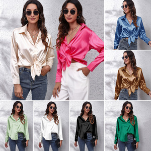 <span class=keywords><strong>Camicia</strong></span> di seta <span class=keywords><strong>bianca</strong></span> da <span class=keywords><strong>donna</strong></span> personalizzata top camicetta di seta da ufficio a maniche lunghe da <span class=keywords><strong>donna</strong></span> - Product Image 2