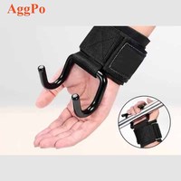 Ganchos de levantamiento de pesas para hombres y mujeres-Acolchado grueso para la muñeca-Correas de levantamiento de gimnasio con ganchos para tirar