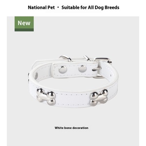 <span class=keywords><strong>Collar</strong></span> ajustable de cuero PU de lujo para perros y gatos, hebilla en D acolchada suave, patrón de hueso sólido, <span class=keywords><strong>Collar</strong></span> Universal para mascotas para las cuatro estaciones - Product Image 6