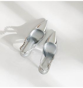 Sandalias Elegantes Plateadas de Tacón Alto Stiletto para Mujer, Lujosas, Cómodas, Antideslizantes, Moda 2026, Sandalias de Vestir para Dama - Product Image 3