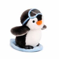 Peluche Super Douce et Cuddly en Forme de Pingouin Surfiste Marin, Rembourrée en Coton, Anti-Stress, Décoration Maison, Cadeau d'Anniversaire Unisexe 16cm
