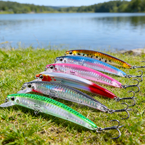 Esche artificiali rigide Long Minnow <span class=keywords><strong>in</strong></span> plastica per la <span class=keywords><strong>pesca</strong></span> <span class=keywords><strong>in</strong></span> <span class=keywords><strong>mare</strong></span>, <span class=keywords><strong>con</strong></span> linguetta. - Product Image 5