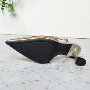 Sandali da <span class=keywords><strong>donna</strong></span> alla moda con <span class=keywords><strong>tacco</strong></span> in cristallo color champagne, décolleté <span class=keywords><strong>a</strong></span> punta con plateau scintillante, <span class=keywords><strong>scarpe</strong></span> da sera di lusso con <span class=keywords><strong>tacco</strong></span> <span class=keywords><strong>a</strong></span> spillo - Product Image 5