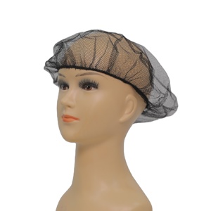 Redes de red de pelo redondo de cabeza negra de Chef para comida, redecillas de cocina, gorro desechable elástico suave negro, redecilla para el pelo - Product Image 1