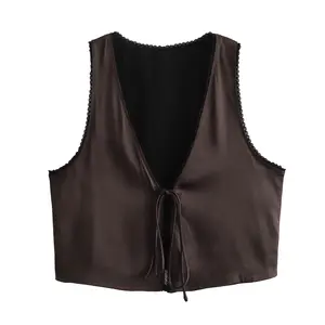 Gilet casual alla moda da donna con scollo a V