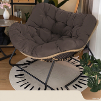 Fauteuil à bascule en rotin style bohème avec coussins, chaise longue individuelle relaxante pour chambre et salon