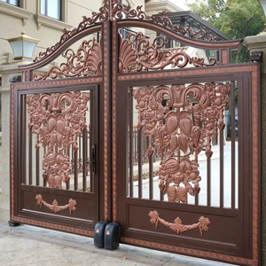 2025 Cổ Điển Rèn Cổng Thiết Kế Công Nghiệp Chính Cổng Lưới Tản Nhiệt Vườn Ngoài Trời Bền Nhôm Thép Không Gỉ Gấp Cổng - Product Image 2