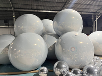 Boules gonflables réfléchissantes blanches nacrées et argentées, boules miroir gonflables pour fête d'anniversaire, mariage, sphères géantes pour décoration