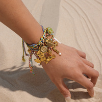 Pulseras de Cadena de Cuerda Trenzada Hechas a Mano, Diseño Boho de Playa, de Acero Inoxidable, Resistentes al Agua, Estilo Religioso, Unisex, a la Moda, Venta al por Mayor