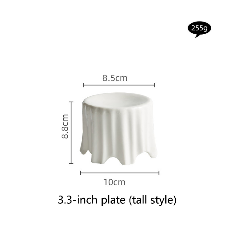 Plato de 3.3 pulgadas (estilo alto) - Blanco