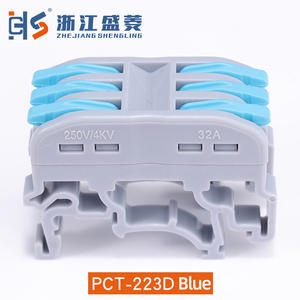 CZLS -<span class=keywords><strong>233</strong></span> D Bornier de connexion à ressort en laiton et cuivre de haute qualité, 6 pôles, 32A, 20-8 AWG, pour éclairage industriel - Product Image 1