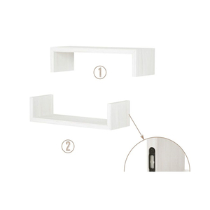 Kệ Nổi Kệ Treo Tường Bằng Gỗ Nguyên Khối Gắn Tường Bộ 3 Kệ Treo Tường Nổi Rửa Sạch Màu Trắng Cho Cây Cối Và Phòng Khách - Product Image 3