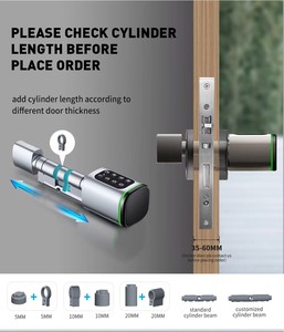 Cerradura Inteligente WiFi <span class=keywords><strong>Polymath</strong></span> Euro para Cilindro, Apertura con Llave, para Puertas de Vidrio/Madera, Aleación de Aluminio, App TTLock, Nube, Código Anti-Espionaje, Grado C - Product Image 5