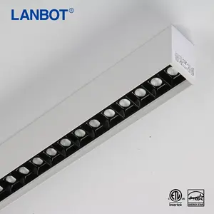 Besi Aluminium Linear Led Liontin Pencahayaan ETL DLC Terdaftar Digantung dan Dipasang Di Dinding Led Tabung Linear Batten Perlengkapan Lampu